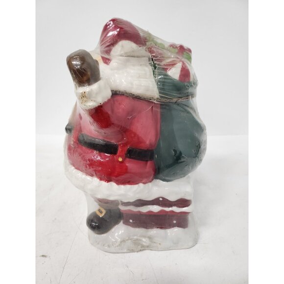 Vintage Holiday Time Santa Claus Carrying Presents Ceramic Christmas Cookie Jar - Picture 7 of 10